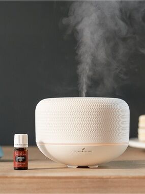 Young Living Cream Textured Ultrasonic Diffuser - Macaron Style